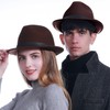 HEYANN Fedora Hats,100% Sheep Wool Short Brim Trilby Panama Hat