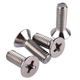 KOSJETHAS 50Pcs #8-32 x 1/2" UNC Phillips Flat Countersunk Head Machine Screws, 304 Stainless Steel 18-8, Full Thread, Coarse Thread