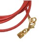 Unbespielt Leather Cord Necklace Red Lobster Clasp Gold-Coloured 1 m