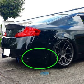 Hyperspeed Rear Bumper Apron Protector Lip Mud Flaps Splash Guards Polyurethane Fit for Infiniti G35 Coupe Fit for Nissan 350Z Z33, Automotive Body Kit, Car Mods Exterior Accessories (Painted Black)