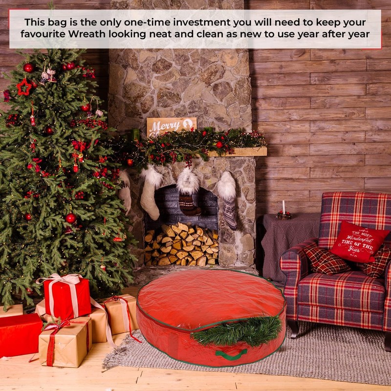 Christmas Wreath Garland Storage Bag - Stores Up To 55cm