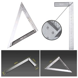 LNGJIN 45 90 Degree Angle Try Square, 200 mm & 300 mm Carpenter's Square Protractor, Metric Triangle Ruler Made of Aluminium, Carpenter's Angle, for Precise Marking & Drawing