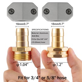 Garden Hose Repair Kits, 2 Sets Aluminum Alloy Water Hose Connector, Fit 3/4" and 5/8" Garden Hose, Male and Female Hose End Repair Fittings Replacement, Hose Mender Kit