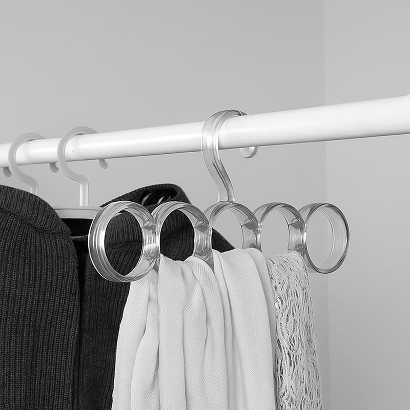 Efficient Closet Organizer: 5-Hole Snag-Free Scarf Hanger - Durable Plastic