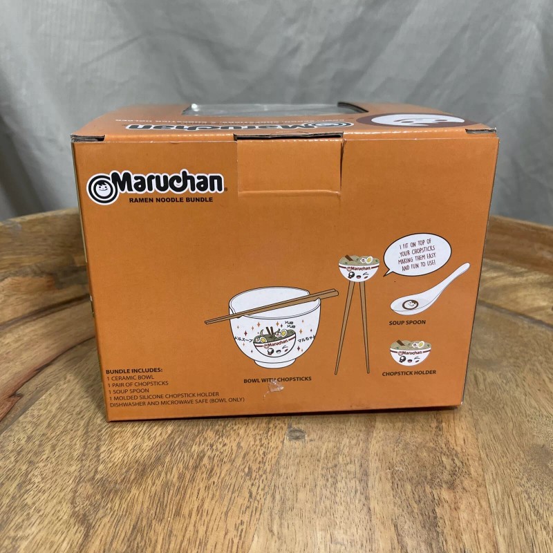Maruchan Ramen Noodle Bundle - Ceramic Bowl, Chopsticks, Holder, and