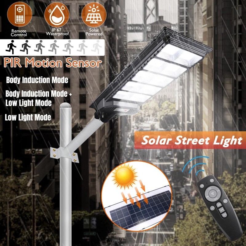 MUCH 120000lm Commercial Solar Street Lights LED Outdoor Dusk Dawn