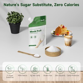 SPICEEL Monk Fruit Sweetener with Erythritol - White Sugar Substitute, Coffee, Tea, Gluten Free, Vegan, Sugar Replacement(8 oz)