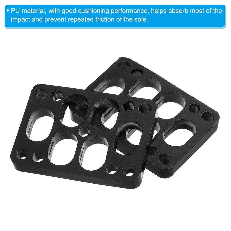 PATIKIL 3/8" Skateboard Riser Pads 2 Pack PU 3x2" Skateboard