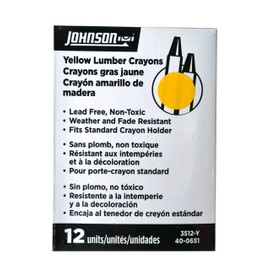 Johnson Level & Tool 3512-Y Lumber Crayon, Yellow, 12-Pack