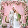 Baby Pink Backdrop Curtains for Parties, 8ft x 10ft Polyester