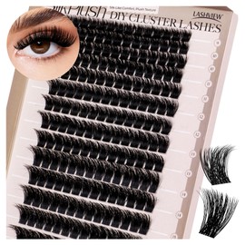 LASHVIEW Cluster Lashes D Curl Volume Eyelash Clusters 9-16mm Mix SilkPlush Soft Fluffy DIY Cluster Eyelash at Home-Style W03