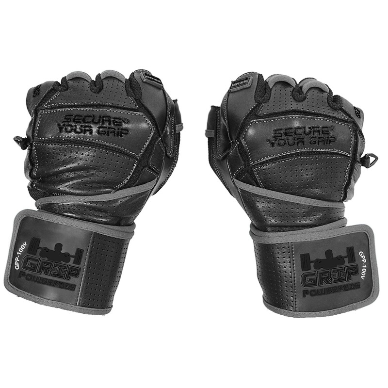 Elite Leather Gym Gloves with Built in 2" Wide Wrist