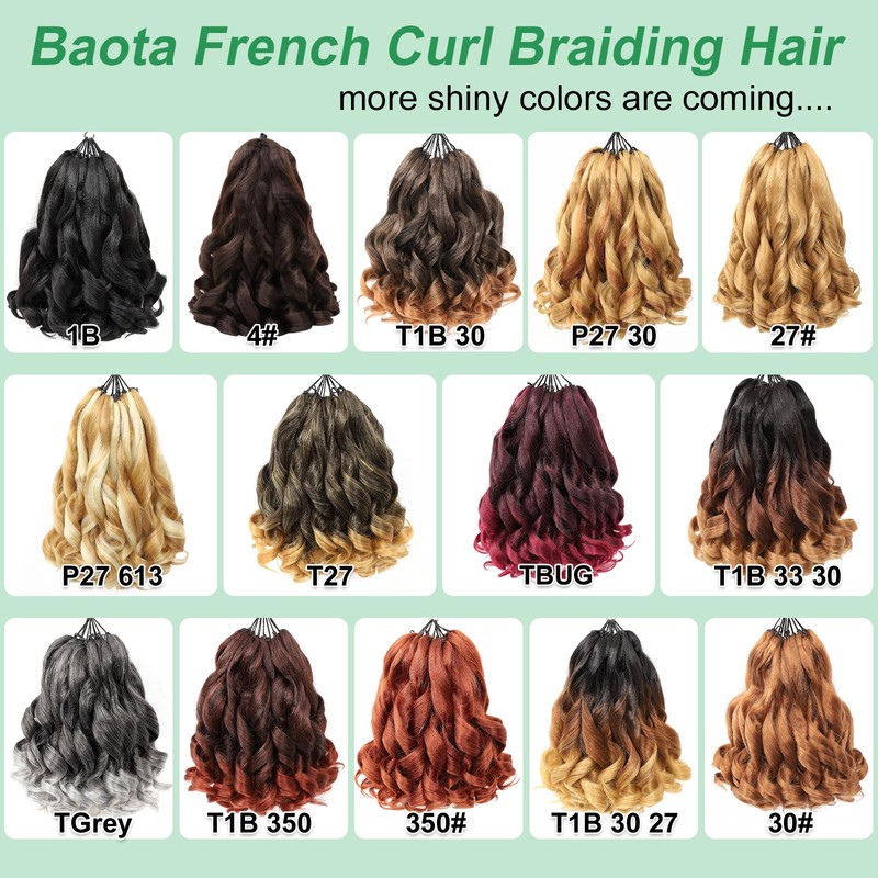 French Curl Braiding Hair 12 Inch 1B 4 Packs