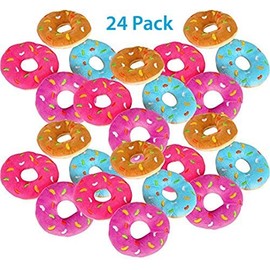 Bottles N Bags 24 Plush Donuts, Donut Party Supplies Decorations 5" Stuffed Donut with Sprinkles | Donut Toys in Assorted Colors (24 Pack)