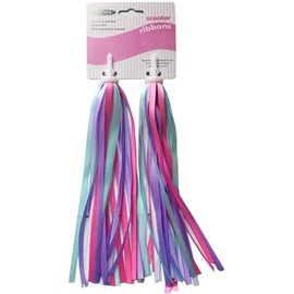 YSHIGUING 1 Pair Kid's Rainbow Bike Streamers for Girls Boys, 2 Pack Baby's Colorful Bicycle Grips Tassel Ribbons, Carrier Accessories Easy Attach to Scooter's/tricycle's/bike's Handlebars (Purple)