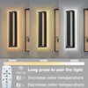 Picico 12in Modern LED Outdoor Wall Lights, Dimmable Black Exterior