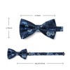 HISDERN Pre-Tie Solid Paisley Bow Tie Pocket Sqaure Men's Bowties
