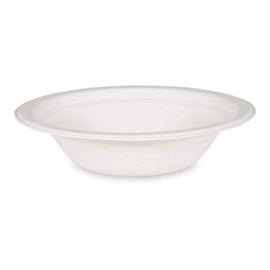 VEPATIM 50 Soup Bowls Salad Bowls Round Sugar Cane 300 ml Diameter 15 x 4.5 cm