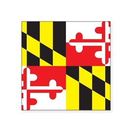 CafePress Maryland Flag Square Sticker 3 X 3 Square Bumper Sticker Car Decal