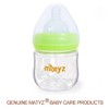 Matyz 1-Pack Glass Baby Breastfeeding Bottle with Cap (Green, 4Oz)