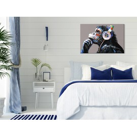 murando Painting by Numbers Set - Banksy Mario - 60 x 40 cm - with Wooden Frame on Canvas - Painting Kit for Adults and Children - DIY, Gift, Decoration - n-A-0266-d-a