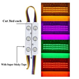 10FT Storefront Window LED Light Kit 5050 RGB Injection LED Module Light with Power Plug and 24 Key Remote Controller