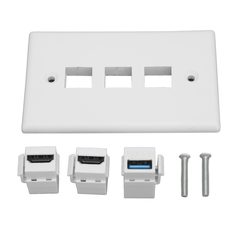 HD Multimedia Interface Ethernet USB Wall Plate 3 Port with