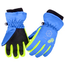 Azarxis Kids Children Ski Gloves Winter Snow Waterproof Winter Warm Glove for Snowboarding, Sledding (XS, Blue)