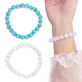 XMNIVATE 2 Pieces Of Ladies Bracelets, Ladies Crystal Beaded Bracelets, Ladies Hand Decoration Bracelets, Round Beaded Bracelets