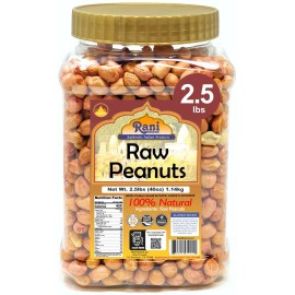 Rani Peanuts, Raw Whole With Skin (uncooked, unsalted) 40oz (2.5lbs) PET Jar
