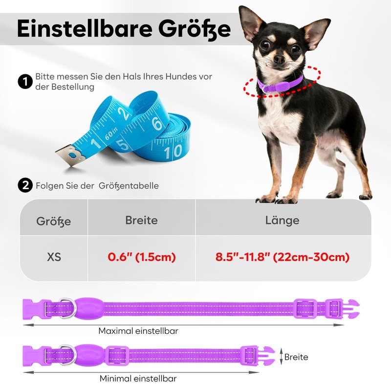 LED Luminous Dog Collars (Purple, XS)