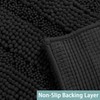 Turquoize Non Slip Shaggy Chenille Microfibers Bathroom Rug Black Bathroom