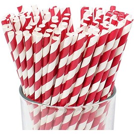 Black Duck Brand 500-Count 7.75" Paper Straws - 100% Biodegradable and Eco-Friendly; Multiple Colors Available (Red/White, 500)