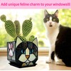 Entlityful Stained Glass Black Cat Flower Pot,Succulent Pots with Drainage,Unique