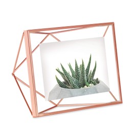 Umbra Prisma Picture Frame, 4x6 Metal Photo Display for Desk or Wall, 4" x 6", Copper