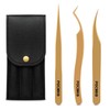 POCMKO High Precision Lash Tweezers Set, 3 PCS Eyelash Extension