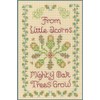 Little Acorns Mini Sampler - Complete Cross Stitch kit on 14 aida with Clear Colour Chart, Great for Beginners