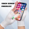 4 pares de guantes blancos sin dedos, guantes hidratantes de
