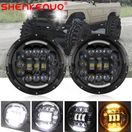 SHENKENUO Pair 7inch Round Led Headlights Hi/Lo Beam For TOYOTA LAND CRUISER FJ40 FJ60 J80