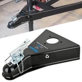Nilight Class III A-Frame Trailer Coupler with Security Latch&Chain fits 2-Inch Hitch Ball for Pickup Trucks, RV, Boat, Camper, 5000LBS Capacity, Black Powder Coated