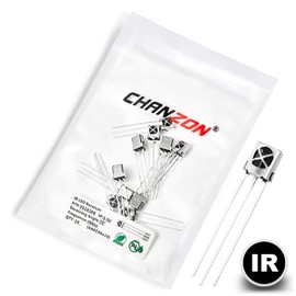 CHANZON 10 pcs VS1838B HX1838 38Khz Infrared Ray IR LED Diode Lights (Black Round Lens DC 3-5V 20mA) Lighting Bulb Lamps Electronics Components Indicator Light Emitting Diodes