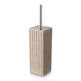 Escobilla de inodoro y soporte para baño, juego de escobilla de inodoro de resina y soporte con mango de acero inoxidable, cepillo para polvo limpiador de inodoro moderno de limpieza profunda, ahorro