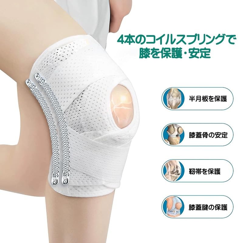 KY-BUSTER.COM🄬 膝サポーター 大きいサイズ 5L 4XL 薄手 夏用 ブラック ホワイト リーズナブル