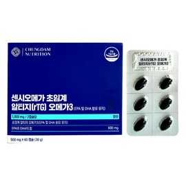 Cheongdam Nutrition Sensiomega Supercritical Altige Omega 3 500mg x 60 capsules (2) / 청담뉴트리션 센시오메가 초임계 알티지 오메가3 500mg x 60캡슐 2개
