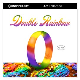 Knot Theory Double Rainbow Silicone Ring for Men Women - 5.6mm Wedding Band Size 8