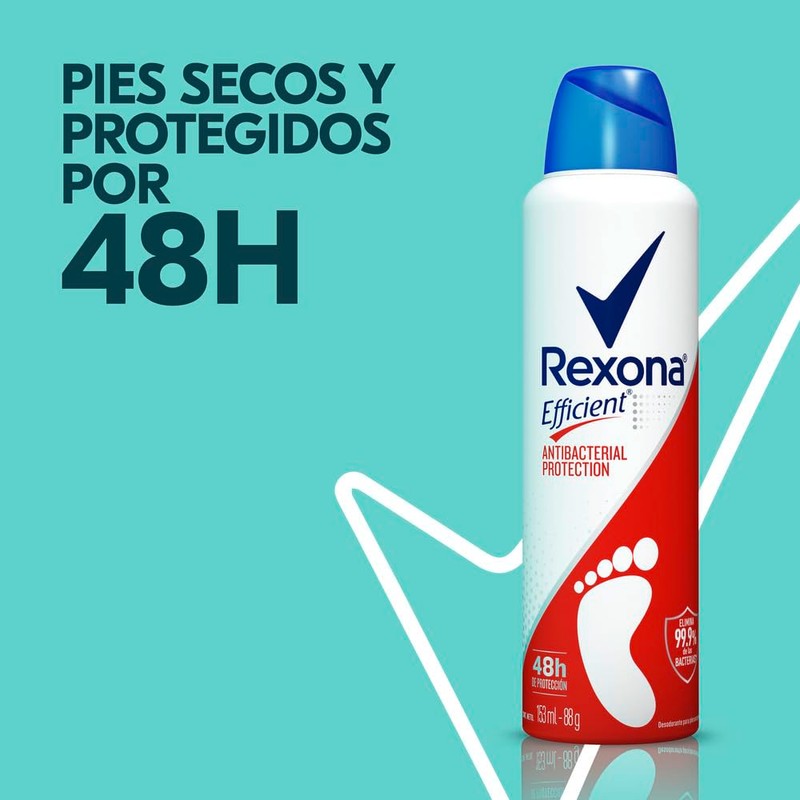 Desodorante para pies Rexona Efficient Antibacterial 153 ml