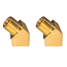 45 Degree Street Elbow Brass 1/8" NPT Female x 1/8" NPT Male, 45 Degree Street Elbow Brass Pipe Fitting，1/8 Inch NPT Male to Female Brass 45 Degree Barstock Street Elbow 2pack