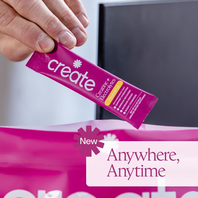 Create Creatine + Electrolytes Mix - Creatine Monohydrate Stick Packs,