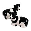 Salt and Pepper Shakers Dairy Cow Ceramic Black White Animal