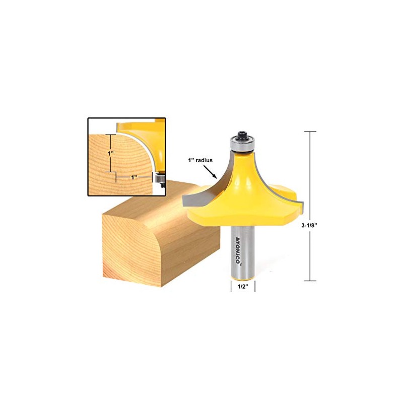 YONICO 13169 1-Inch Radius Round Over Edge Forming Router Bit
